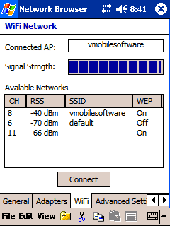 V-Mobile Software  Network Browser v1.2  Pocket PC